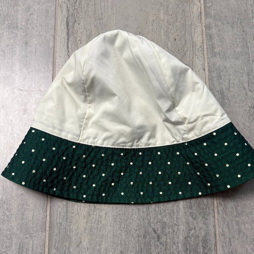 Lands’ End Waterproof Bucket Rain Hat Green Polka Dot S/M - Picture 3 of 8